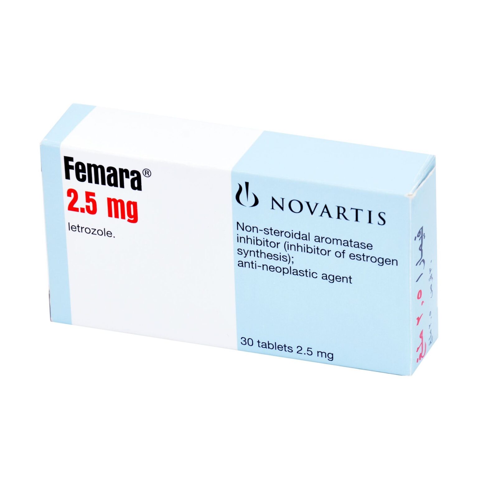 FEMARA 2.5MG. LETROZOL. CAJA CON 30 TABLETAS. – Q2 VIDA