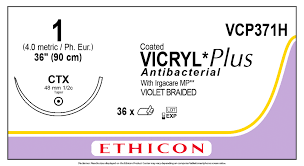 SUTURA VICRYL PLUS 1. ANTIBACTERIAL VCP371H 36/1. 1 UNIDAD.
