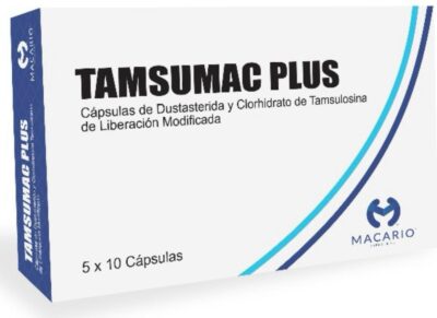 TAMSUMAC PLUS. CAPSULAS DE DUSTASTERIDA Y CLORHIDRATO DE TAMSULOSINA . CAJA DE 50 TABLETAS.