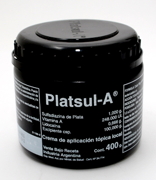 PLATSUL POMADA. FRASCO 400GR. (SULFADIAZINA DE PLATA)